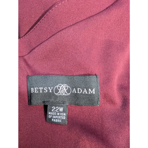 Betsy & Adam 22W Burgundy One Shoulder Formal Gown NWT - Picture 7 of 8